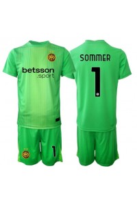 Inter Milan Yann Sommer #1 Maalivahti Jalkapallovaatteet Lasten Kolmas peliasu 2025-26 Lyhythihainen (+ Lyhyet housut)